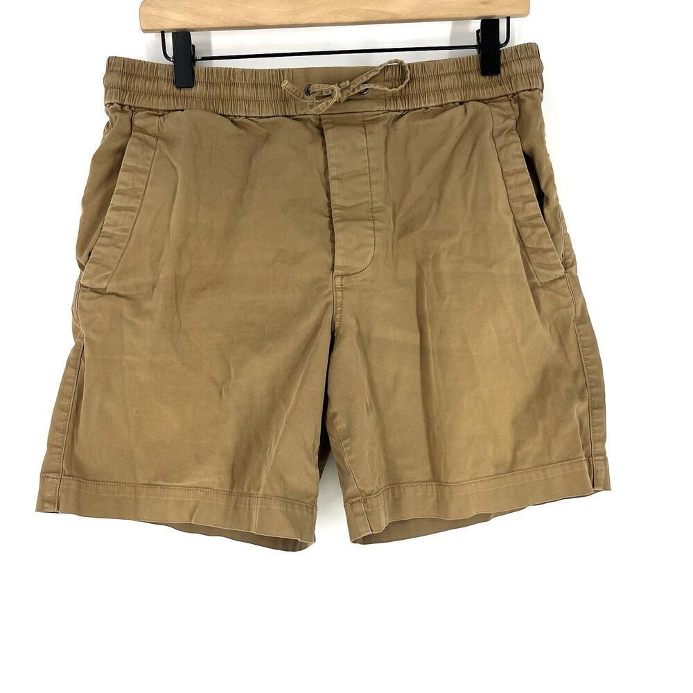 Everlane Shorts Size Medium Mens Khaki Brown Pull On Drawstring Chino Button Fly